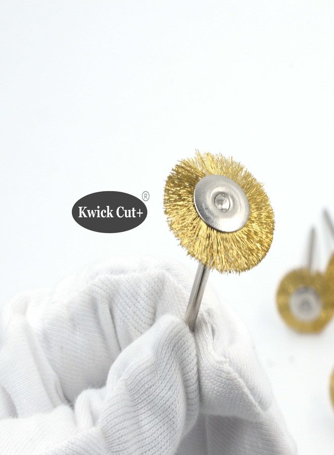 KWICK CUT + Mini Brass Wire Brush Wheel Dia 25mm Shank 3mm 5 pcs Shank for Drill & Rotary Tool - Rust Removal, Metal Polishing, Cleaning - Compatible with Dremel Tools - Image 5